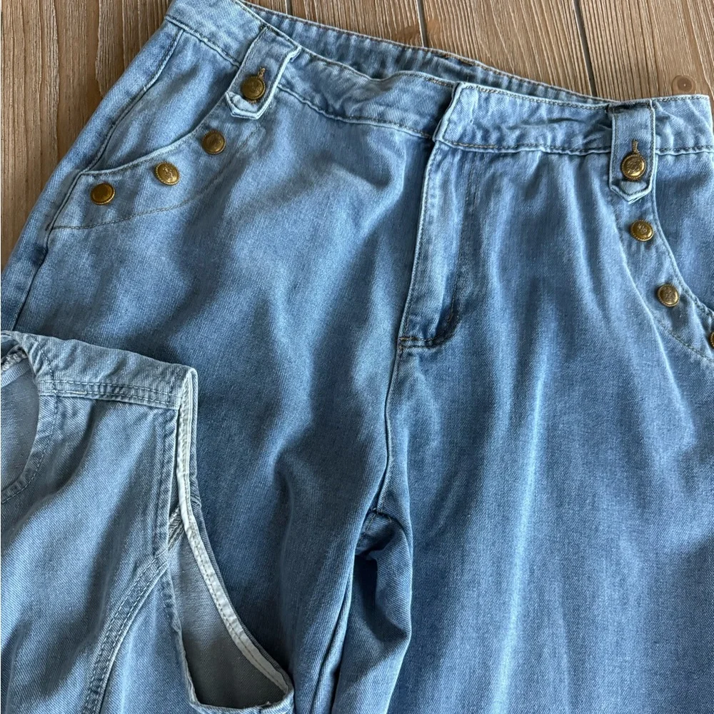 Amazon Light Blue Denim Vest and Pants Set - Picture 3 of 7